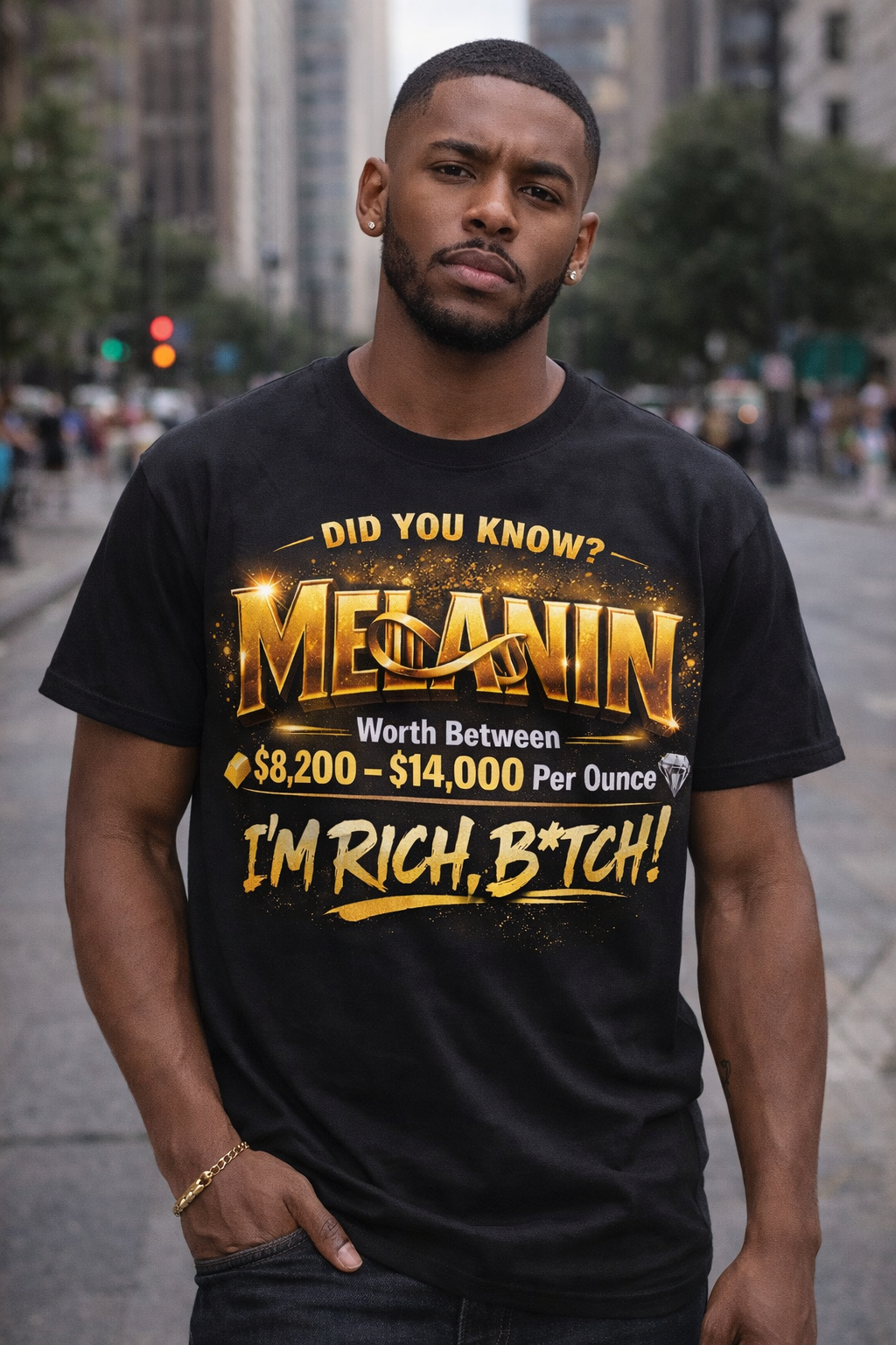 🖤 Melanin Wealth Statement T-Shirt – Bold Culture. Real Value.