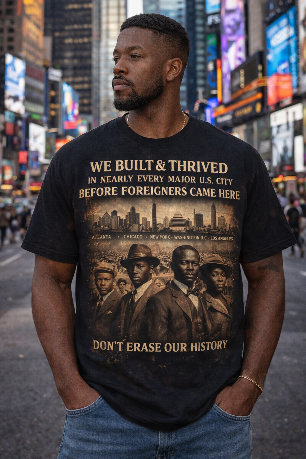 WE BUILT & THRIVED – Don’t Erase Our History T-Shirt