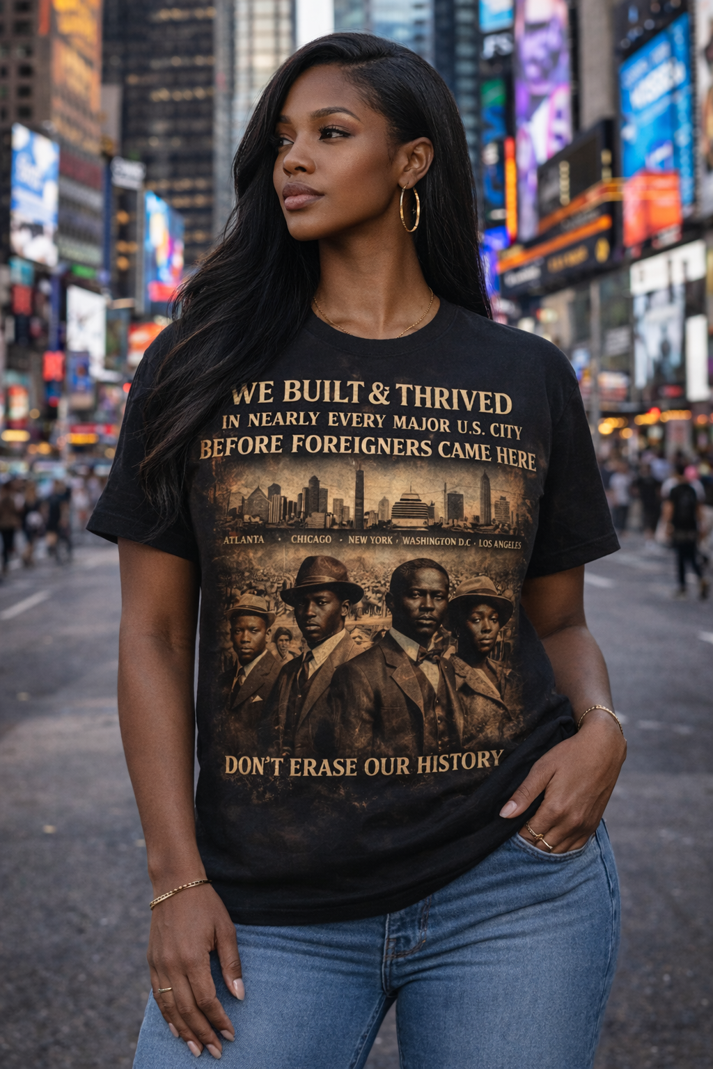WE BUILT & THRIVED – Don’t Erase Our History T-Shirt