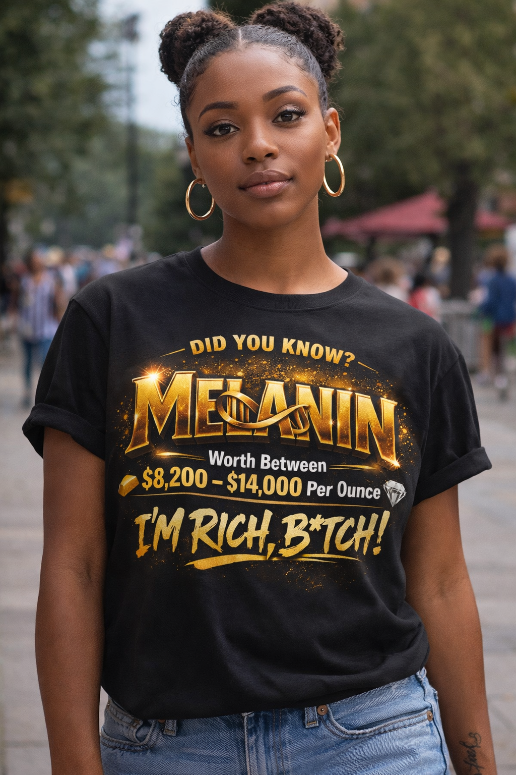 🖤 Melanin Wealth Statement T-Shirt – Bold Culture. Real Value.