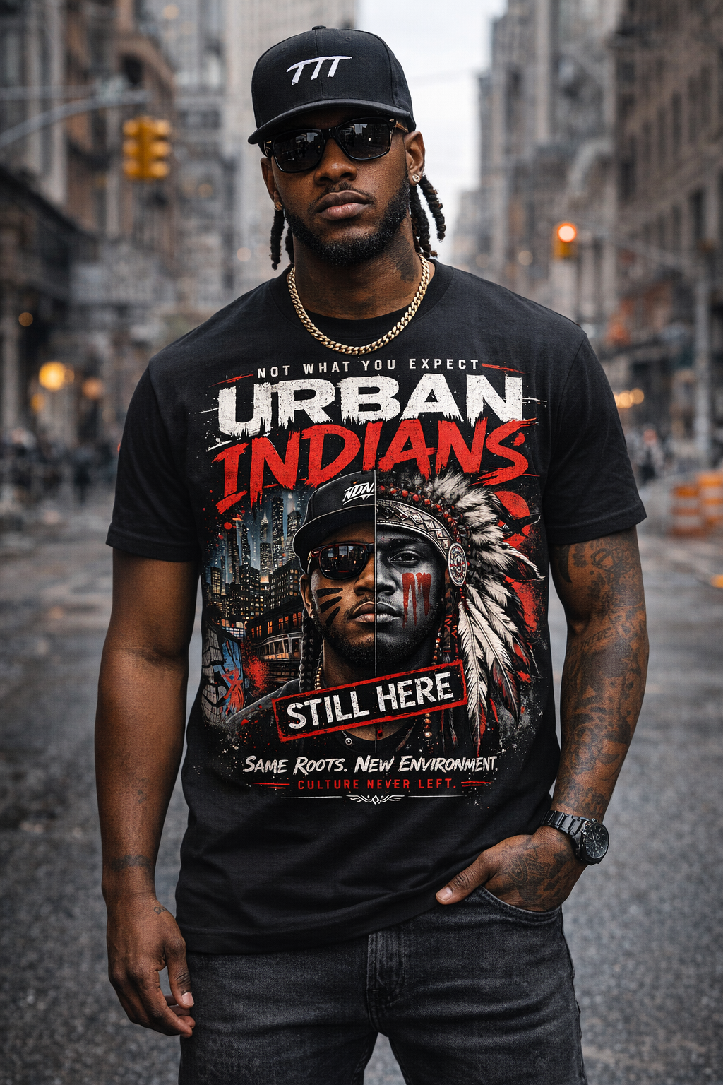 Urban Indians “Still Here” Graphic Tee – Same Roots, New Environment