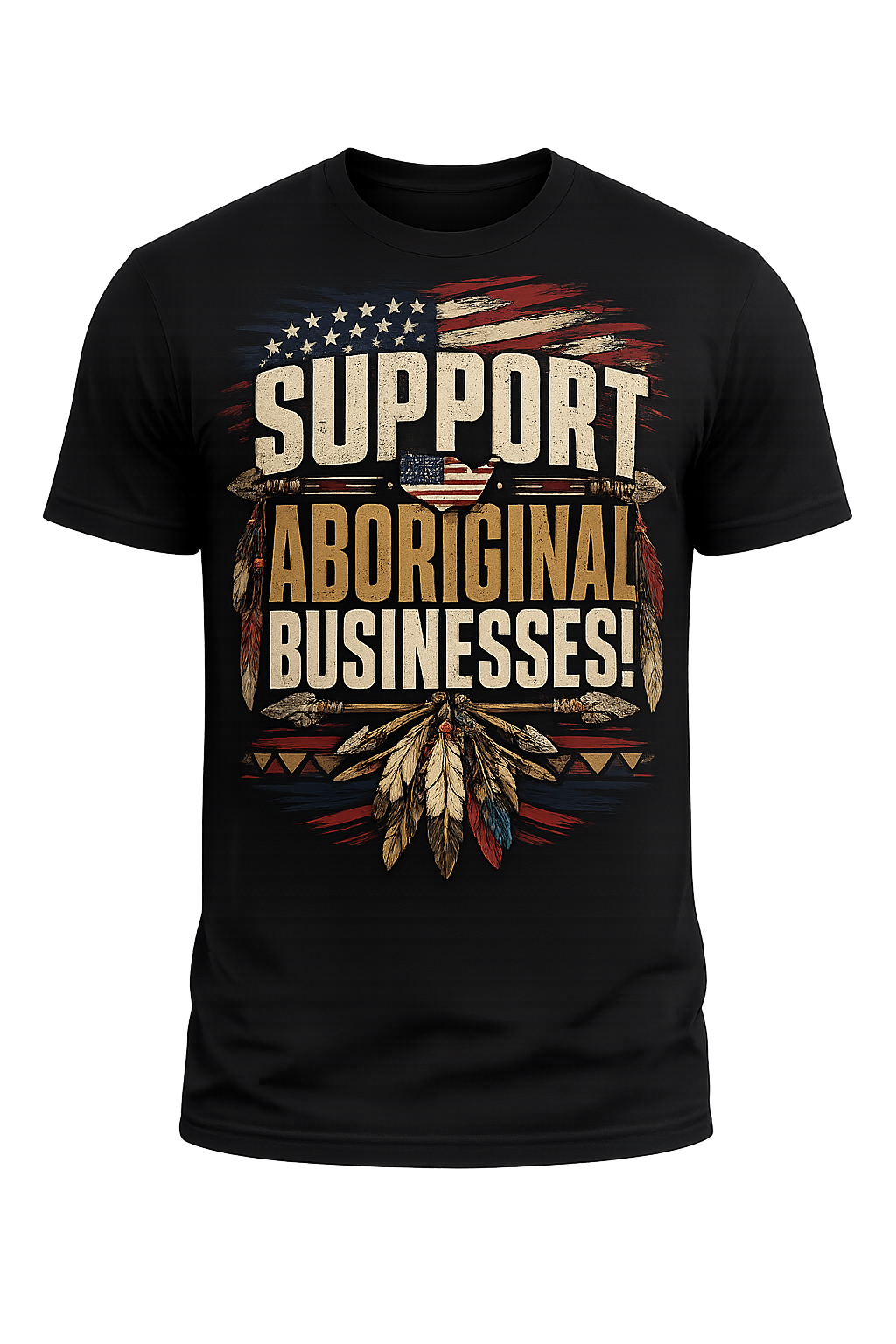 Support Aboriginal Businesses! Black T-Shirt