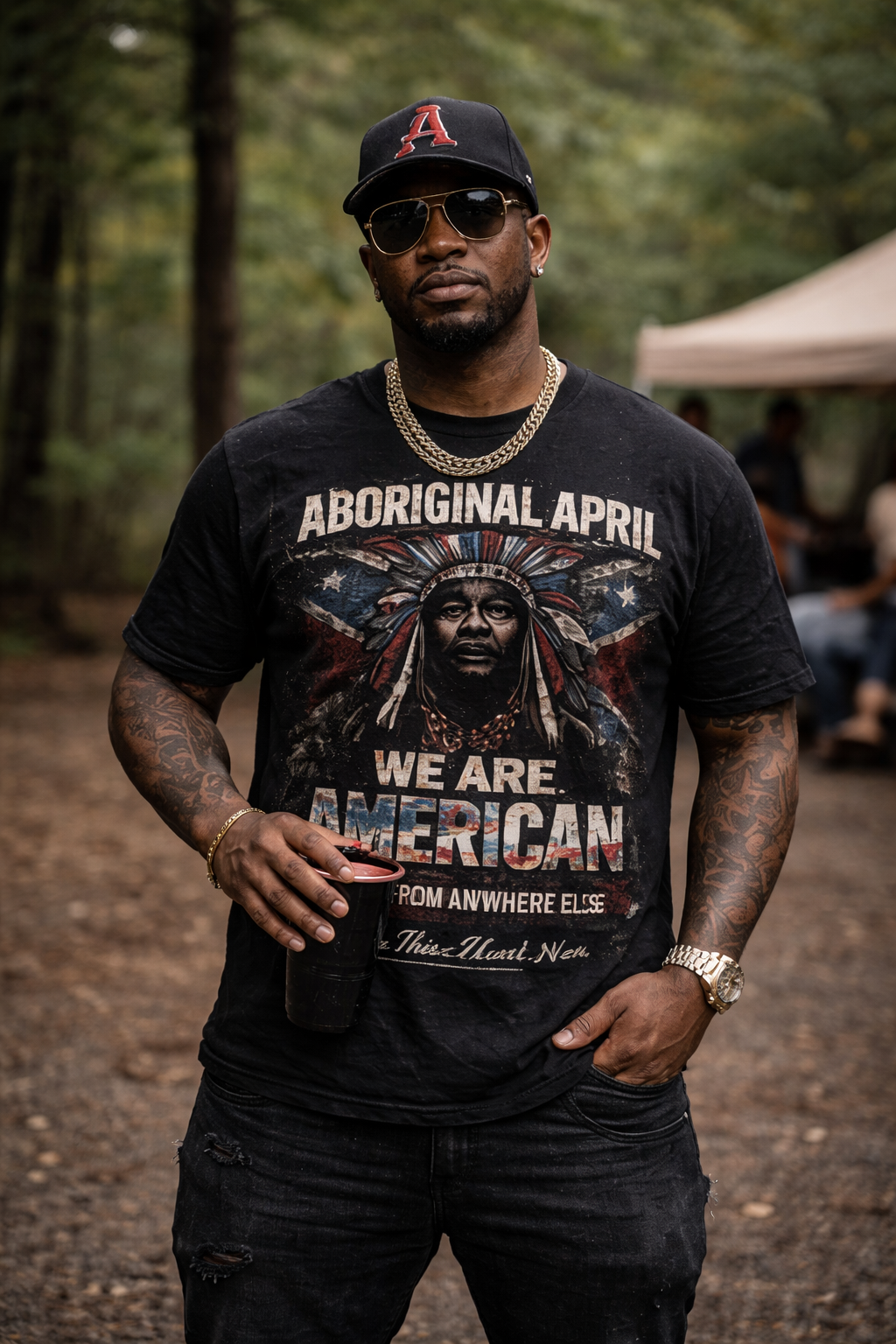 ABORIGINAL APRIL – “WE ARE AMERICAN” TEE