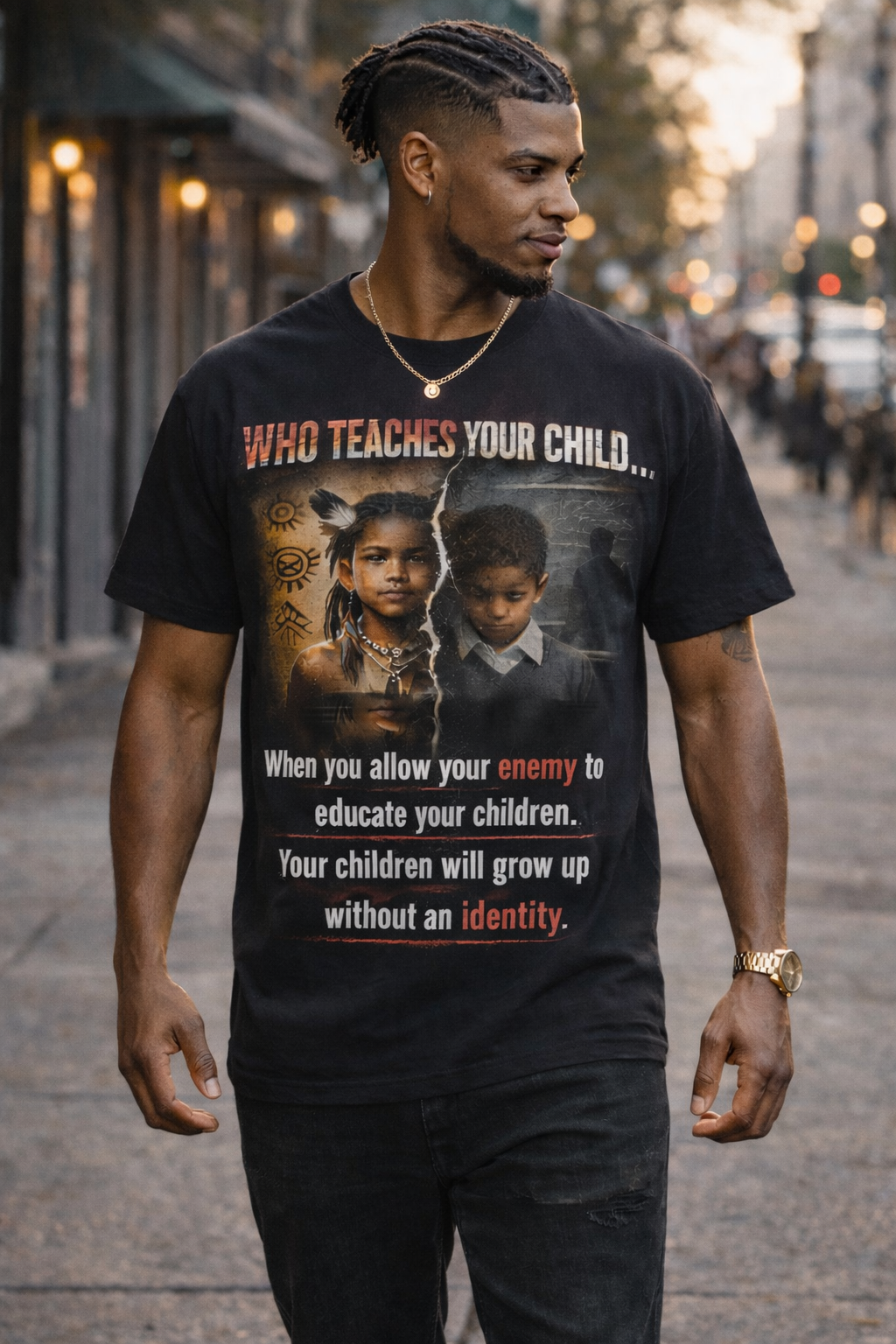 WHO TEACHES YOUR CHILD? – Statement Tee