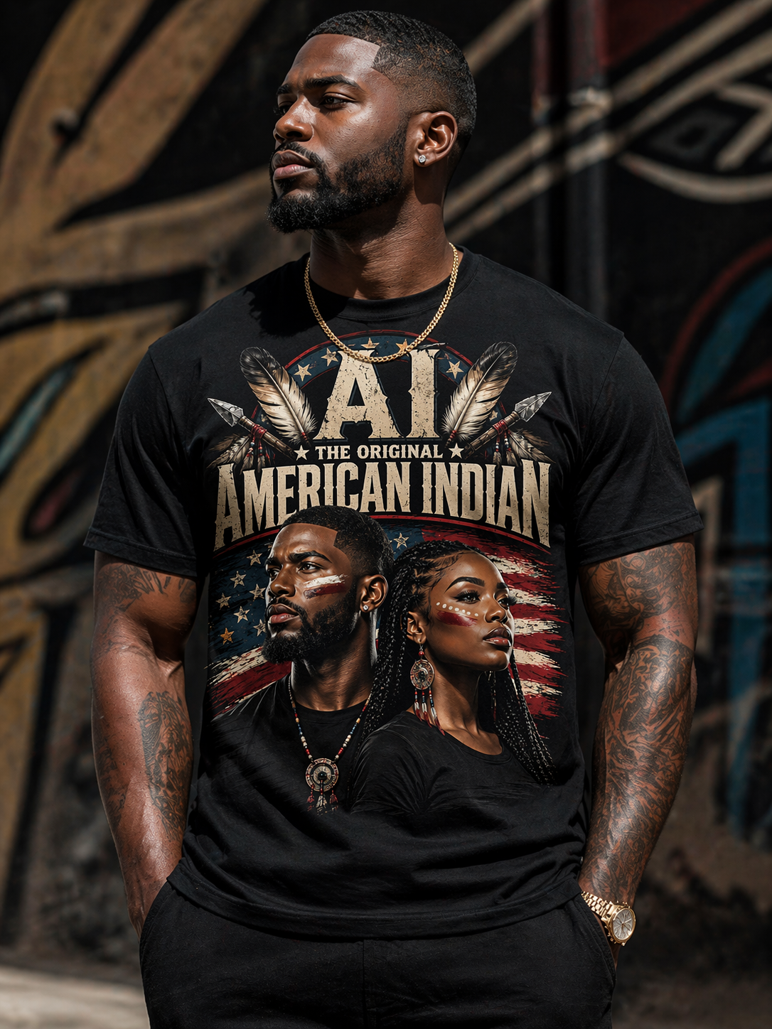 AI The Original American Indian – Statement T-Shirt | Truth Thread Teez